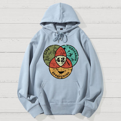Life, the Universe & Everything Nerdy Graphic Geek Cotton Hoodie