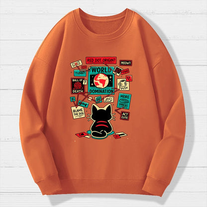 Cat Master Plan Geek Cotton Sweatshirt