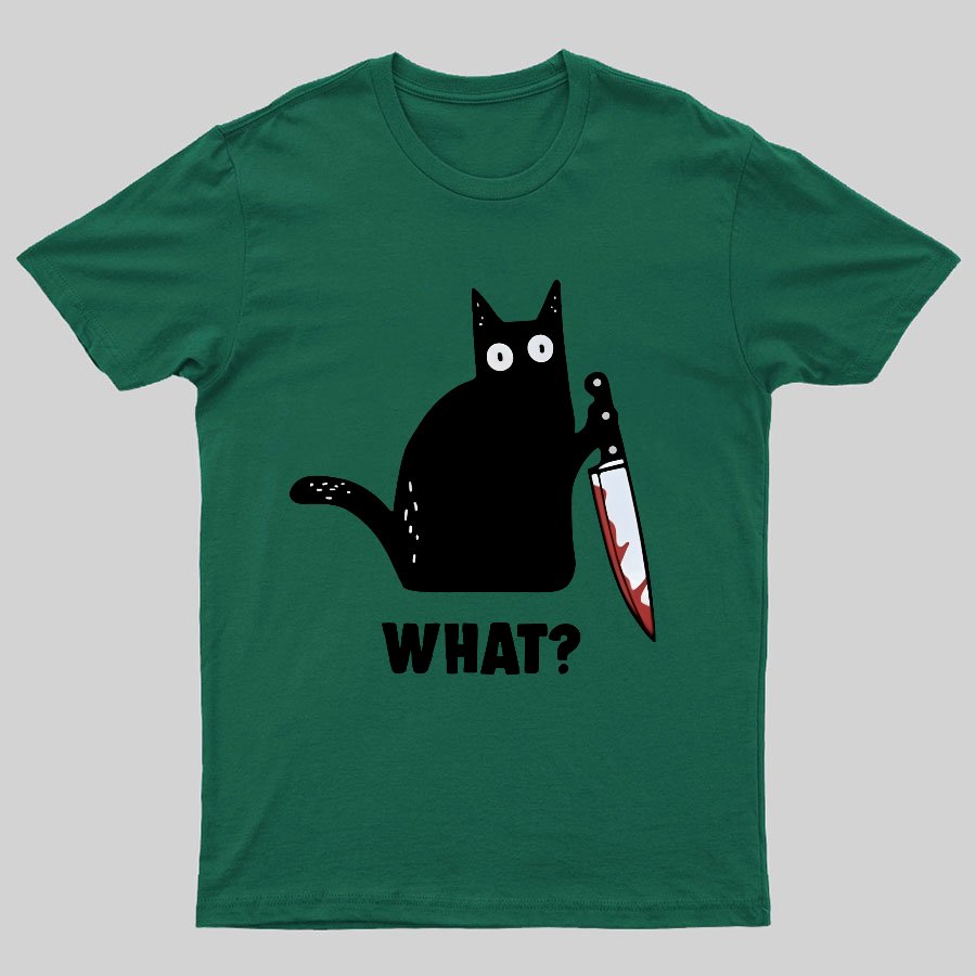 What？Funny Cat Geeky T-Shirt