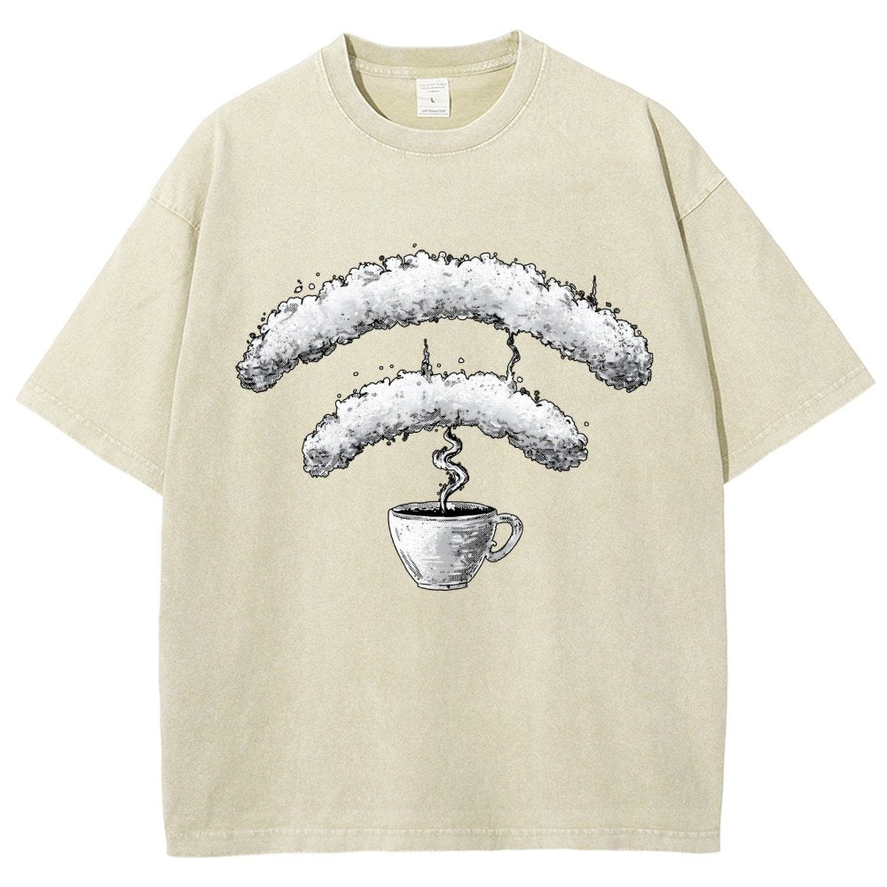 Connected Through Caffeine Vintage Distressed T-shirt