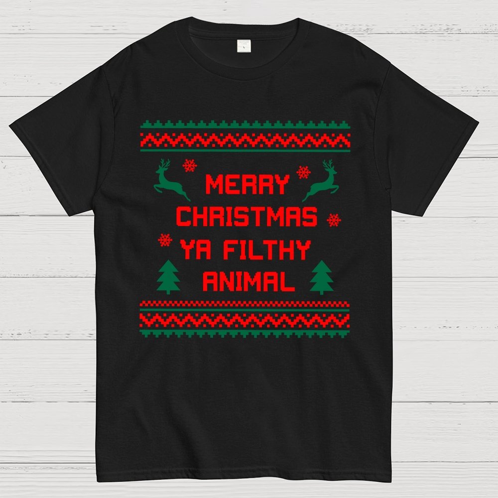 Merry Christmas Ya Filthy Animal  funny Geek T-Shirt