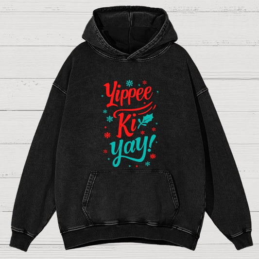 Yippee Ki Yay Vintage Distressed Hoodie
