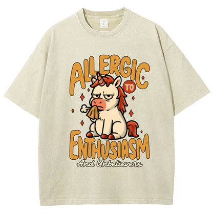 Allergic to Enthusiasm Vintage Distressed T-shirt