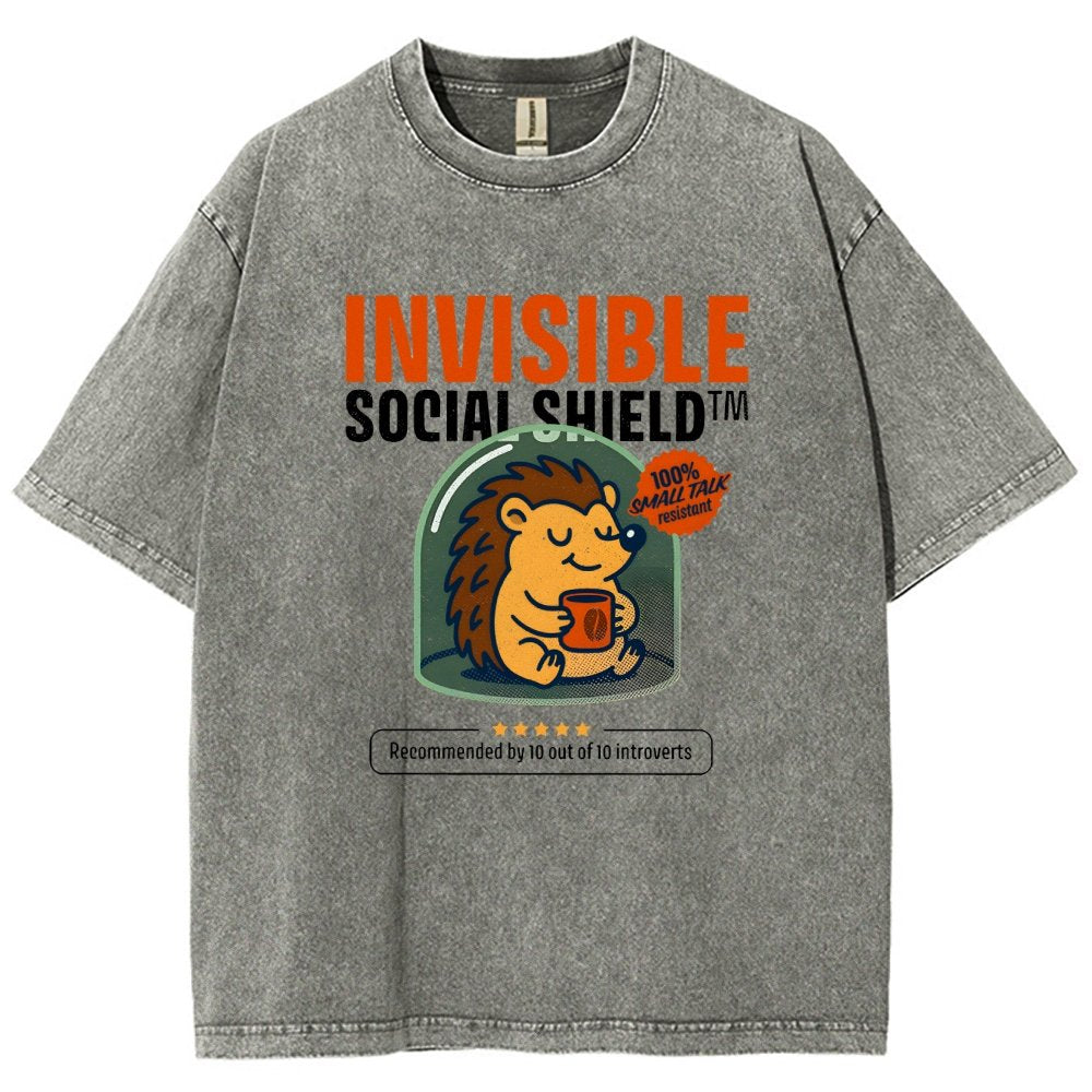 Invisible Social Shield Vintage Distressed T-shirt