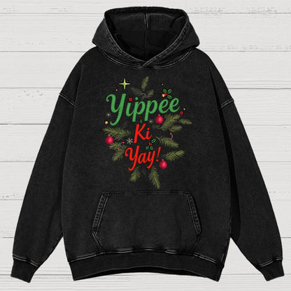Yippee Ki Yay Vintage Distressed Hoodie
