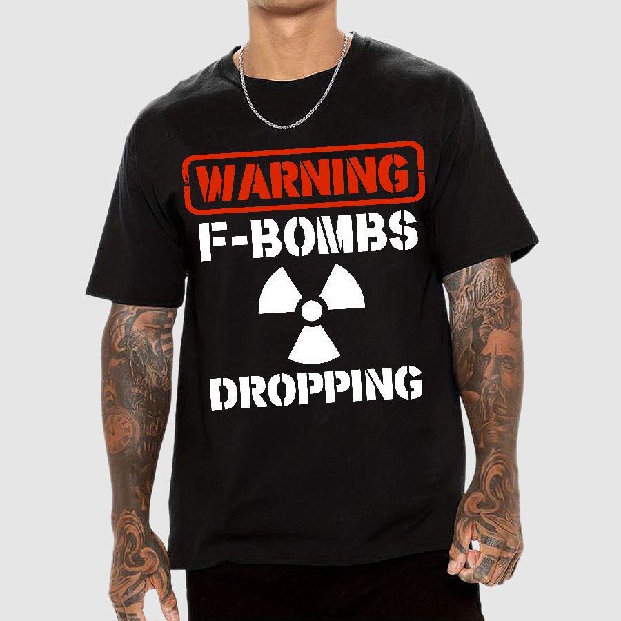 Warning F Bombs Dropping Geek T-Shirt