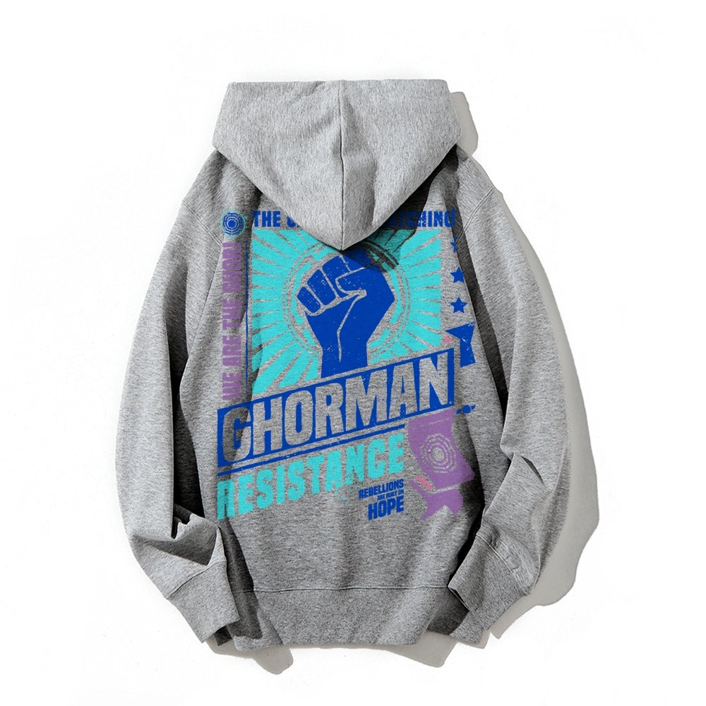 Galactic Resistance Printed Back Cotton Hoodie