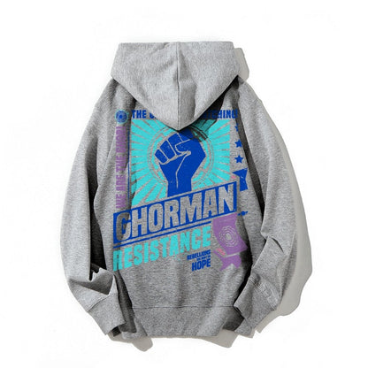 Galactic Resistance Printed Back Cotton Hoodie