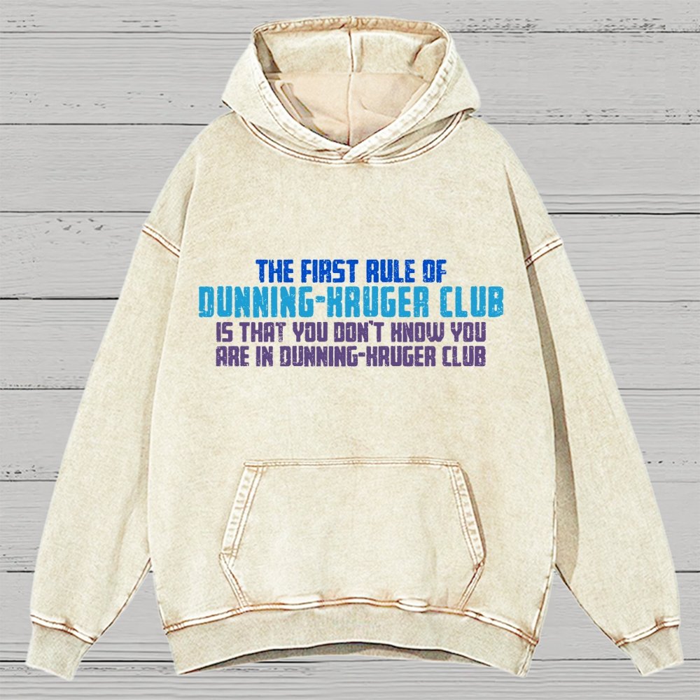 Dunning-Kruger Club Vintage Distressed Hoodie