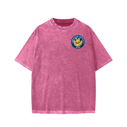 Dog Support Or Not? Front And Back Printing Washed T-shirt