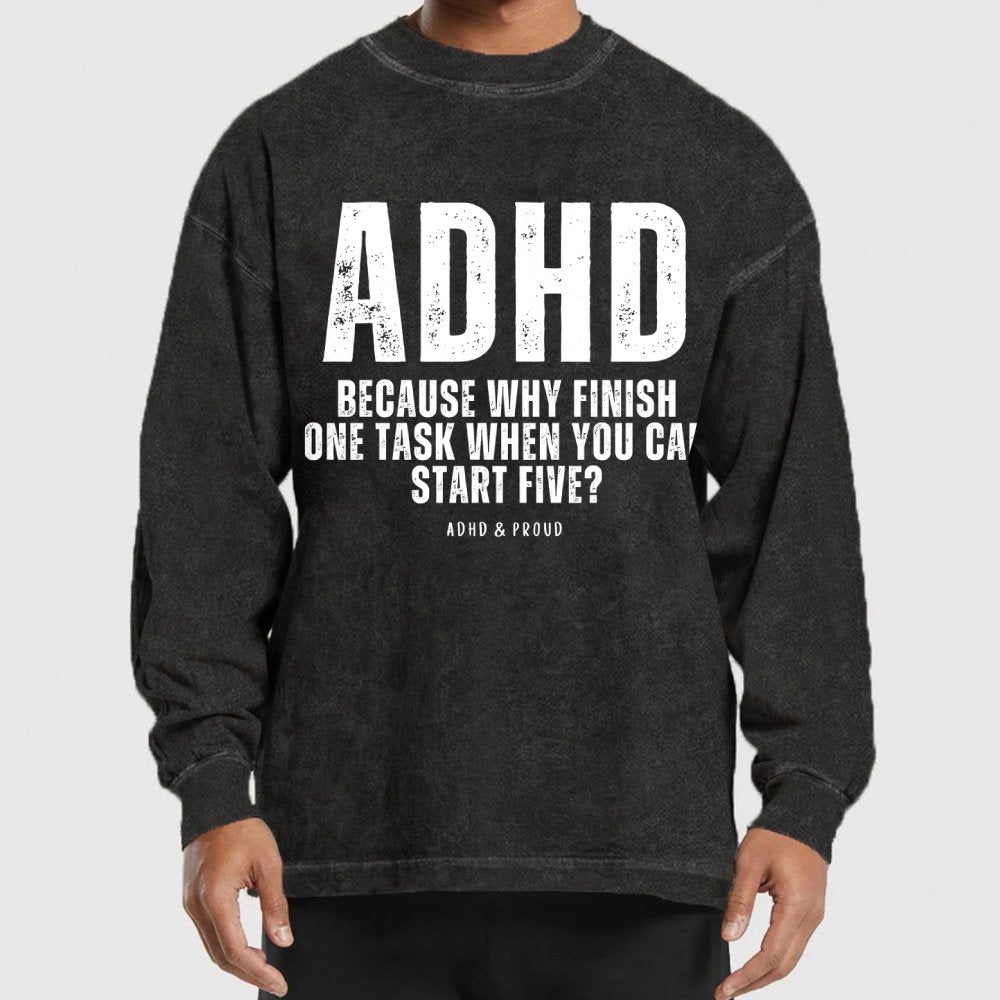 ADHD Washed Long Sleeve Tee