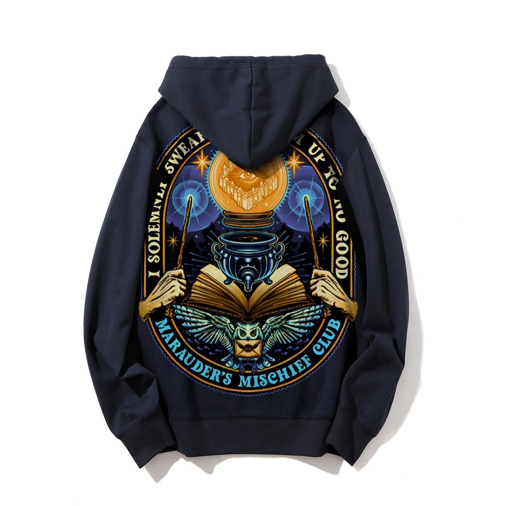 Mischief Club Printed Back Cotton Hoodie