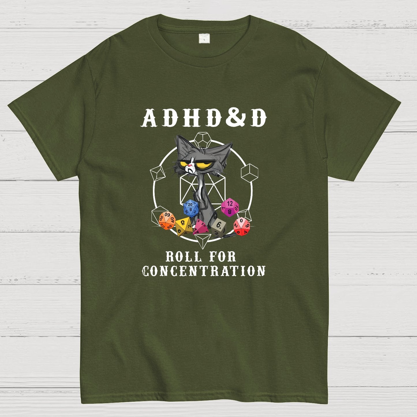Adhd&Dnd Cat Geeky T-Shirt