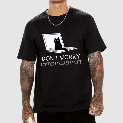 Funny Cat Tech Support Geek T-Shirt