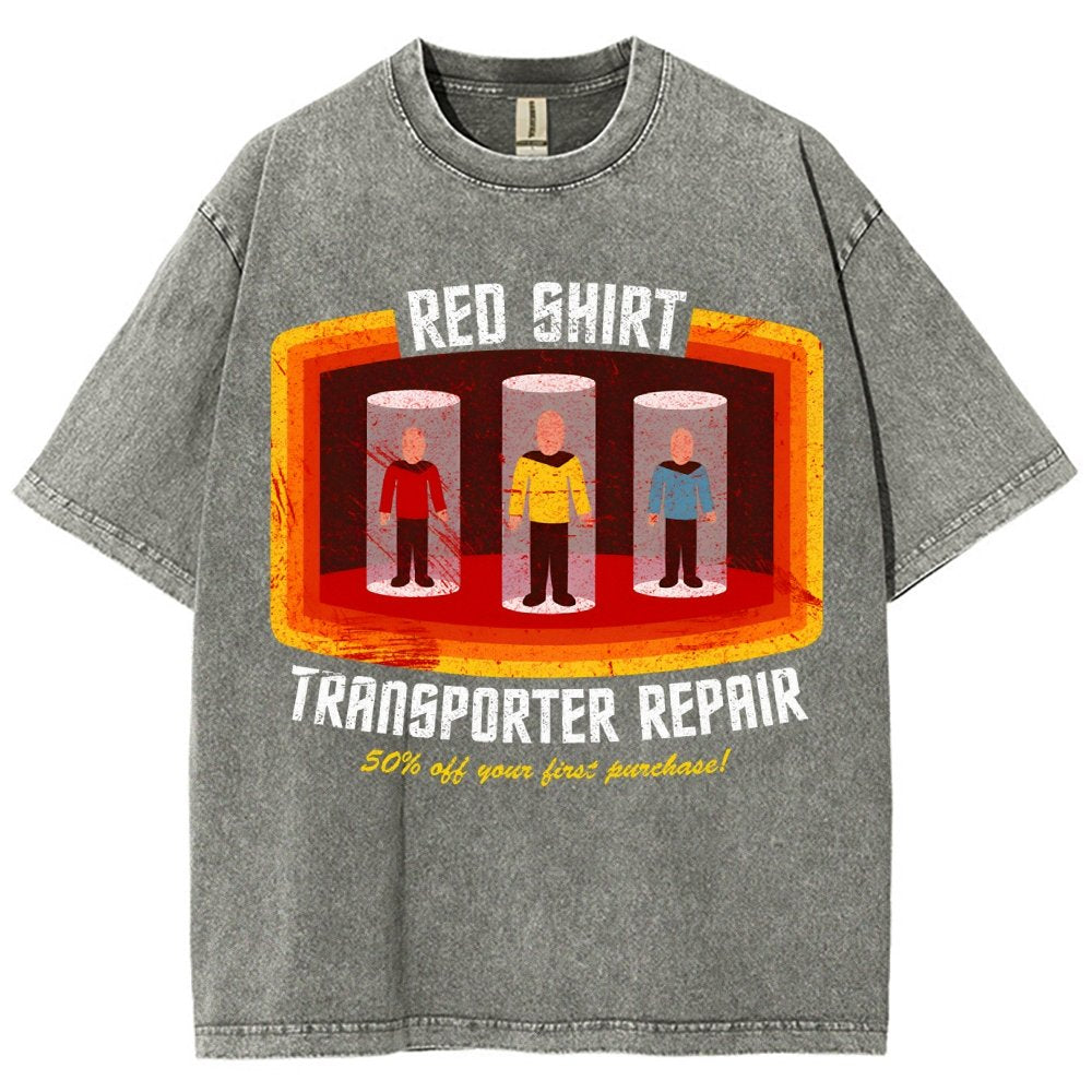 Red Shirt Spacecraft Repair Vintage Distressed T-shirt