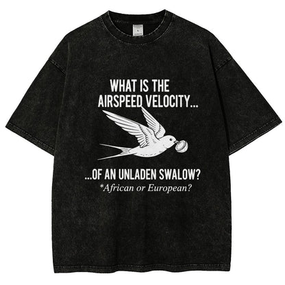What Is The Airspeed Velocity...Art Print Vintage Distressed T-shirt