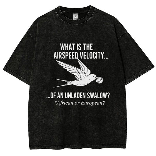 What Is The Airspeed Velocity...Art Print Vintage Distressed T-shirt