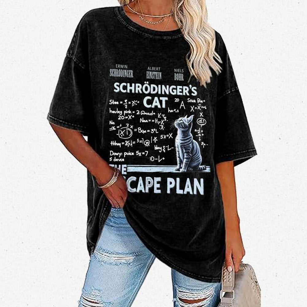 Schrödinger's Cat Escape Plan Vintage Distressed T-shirt