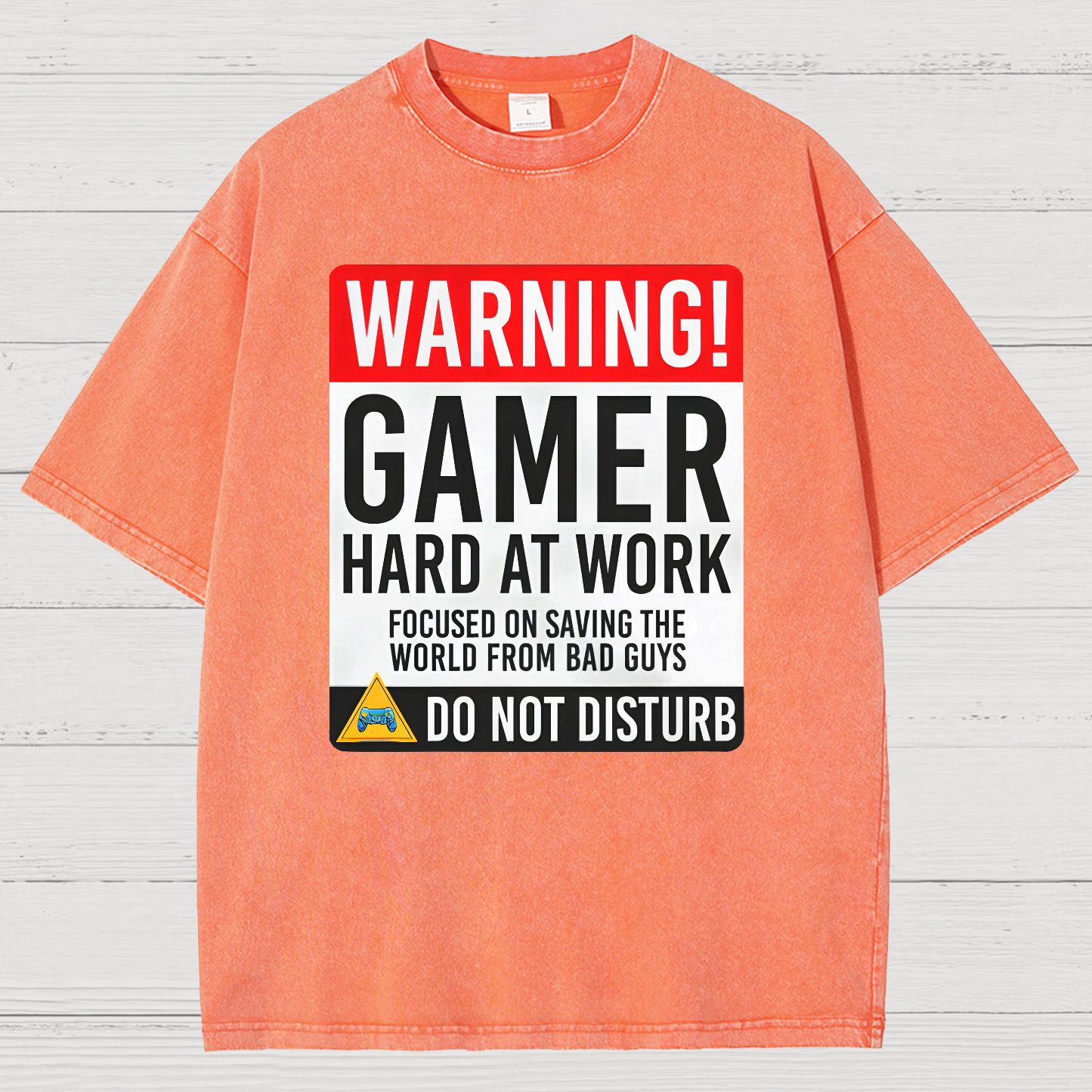 Warning Gamer Hard At Work - Geek Gamer Vintage Distressed T-shirt