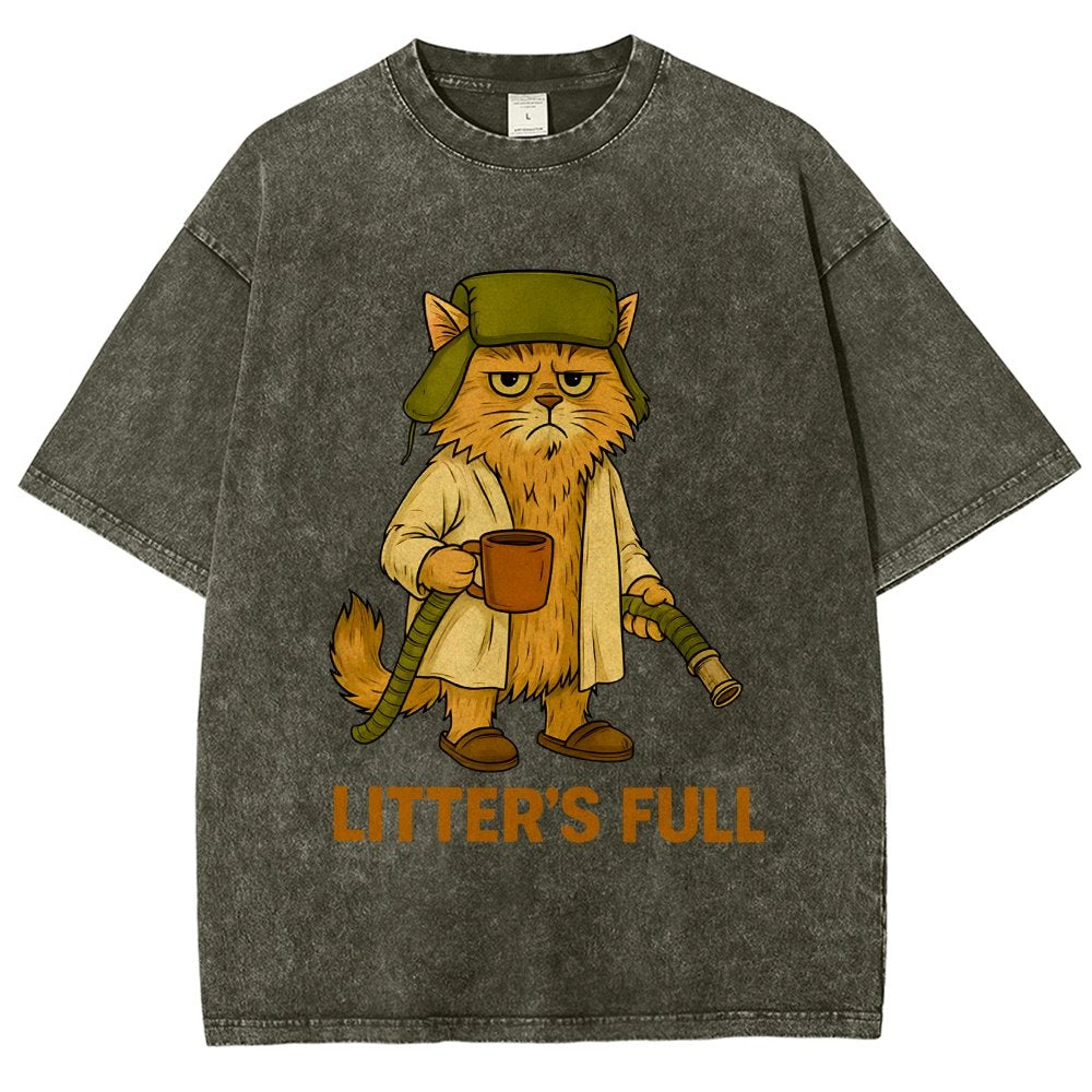 Litter’s Full Cat Vintage Distressed T-shirt