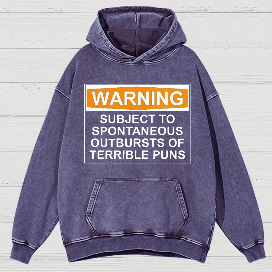 Warning - Terrible Puns!Vintage Distressed Hoodie