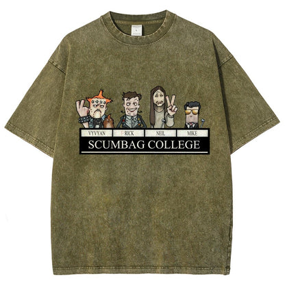 Cool Crew Scumbag College by HappyToast Vintage Distressed T-shirt