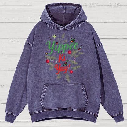 Yippee Ki Yay Vintage Distressed Hoodie