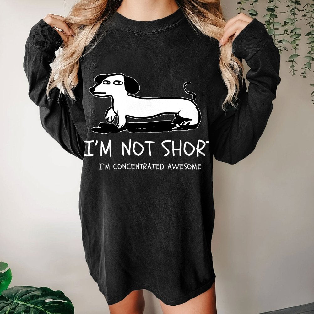 I'm Not Short Washed Long Sleeve Tee