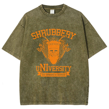 Shrubbery University Vintage Distressed T-shirt