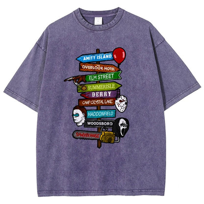Horrible Road Signs Vintage Distressed T-shirt