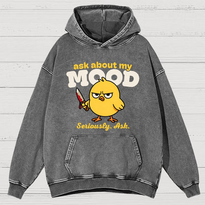 Ask About My Mood Vintage Distressed Hoodie