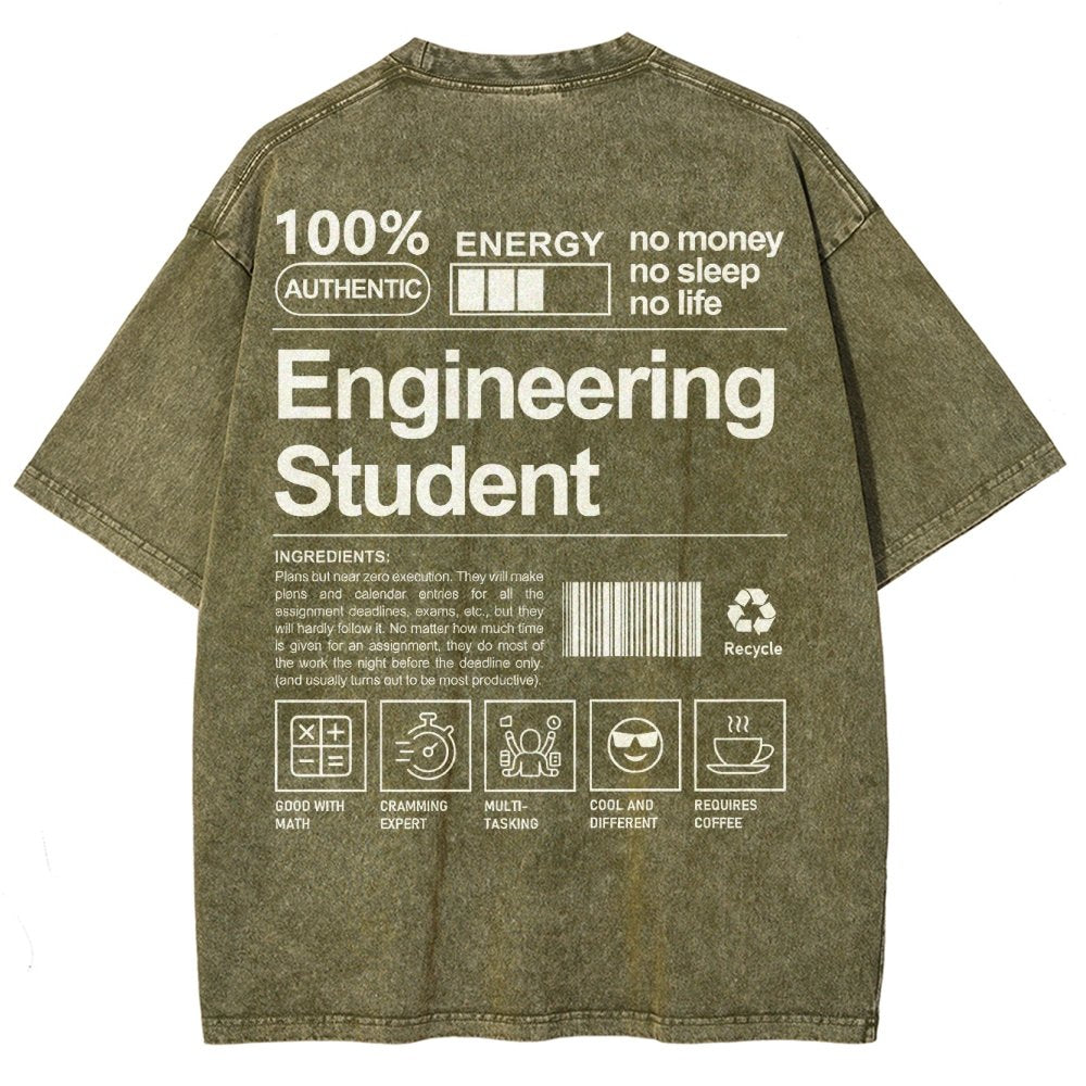 Engineering Student Unisex Fit Washed T-Shirt