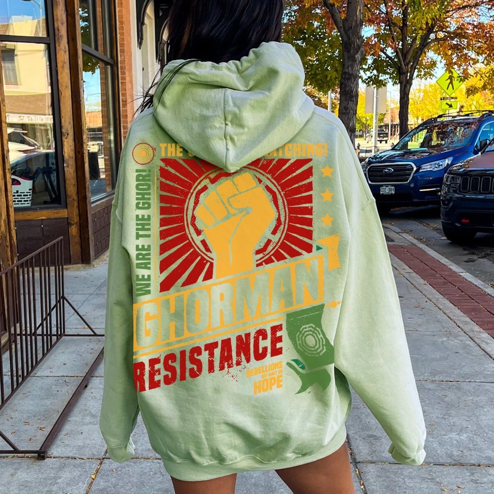 Galactic Resistance Printed Back Cotton Hoodie