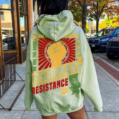 Galactic Resistance Printed Back Cotton Hoodie