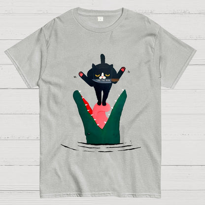 Funny Black Cat Geek T-Shirt