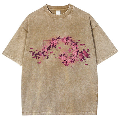 Golden Sakura Season Vintage Distressed T-shirt