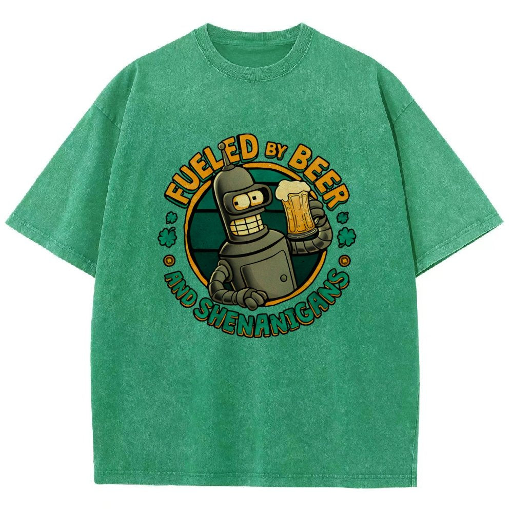 Fueled By Beer Vintage Distressed T-shirt