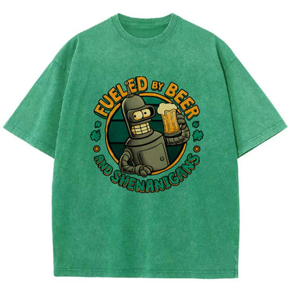 Fueled By Beer Vintage Distressed T-shirt