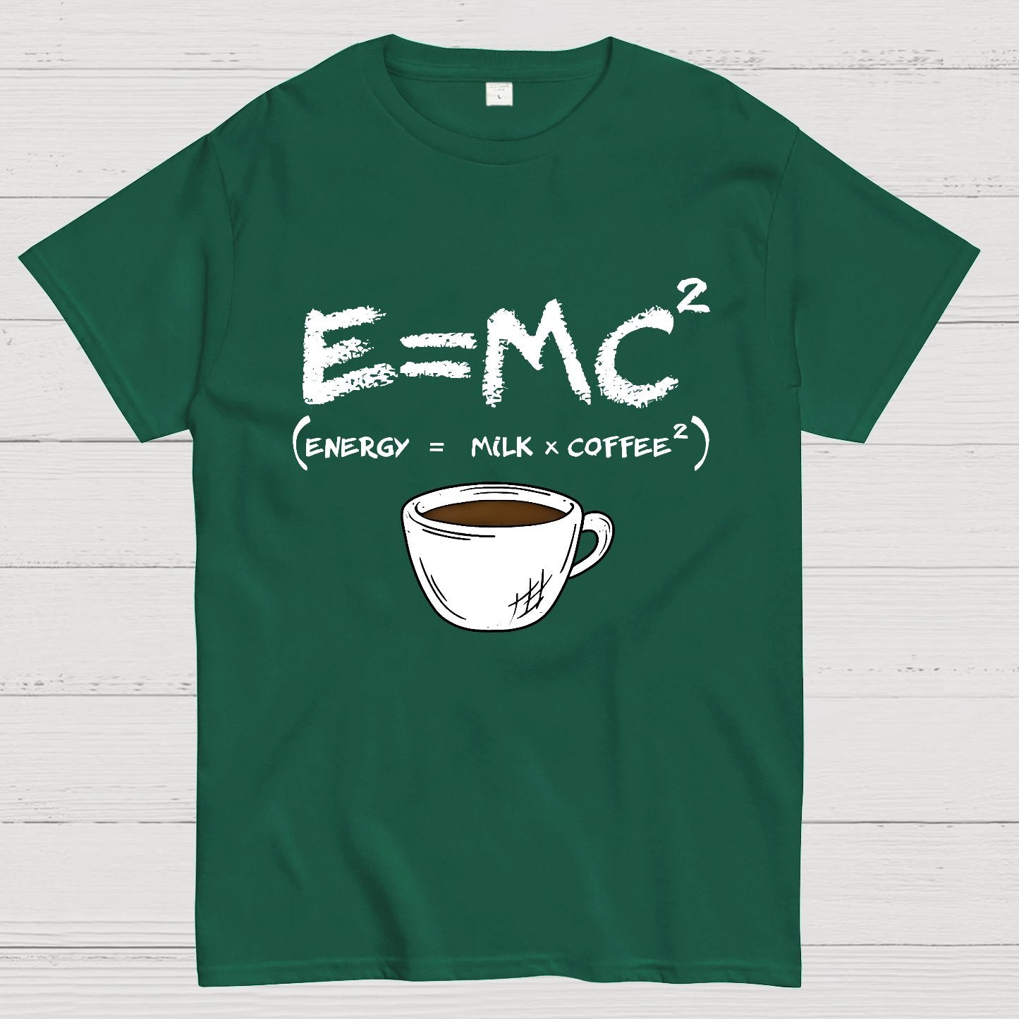 E = MC² Energy Equals Milk and Coffee Geek T-Shirt