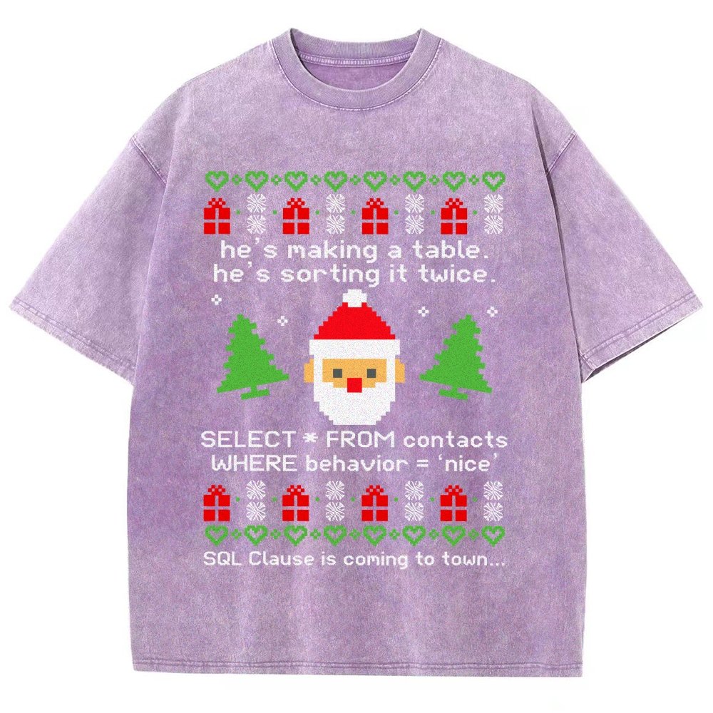 He's Making A Table Christmas Vintage Distressed T-shirt