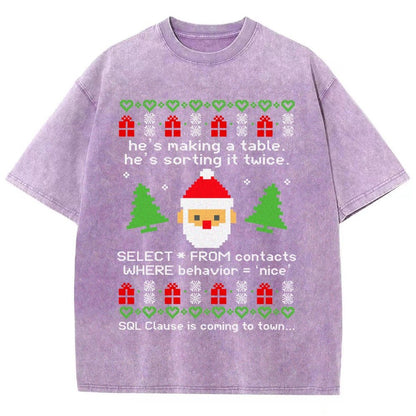 He's Making A Table Christmas Vintage Distressed T-shirt