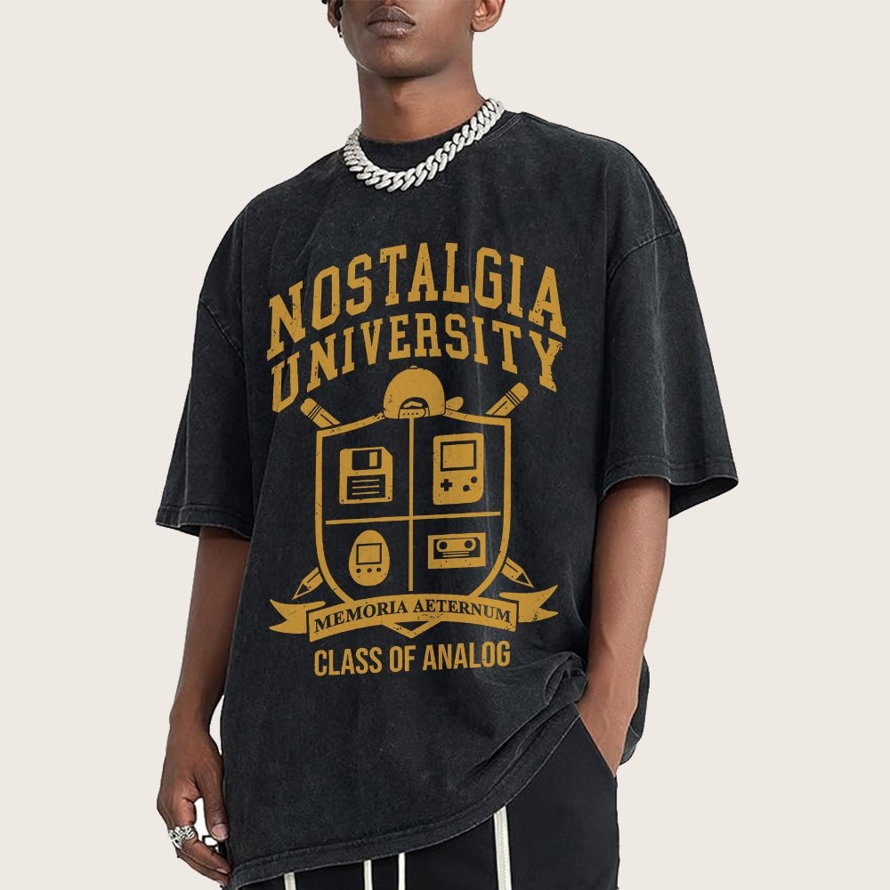 Nostalgia University Vintage Distressed T-shirt