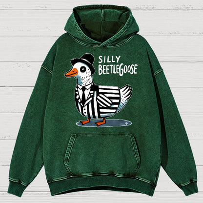Beetle Goose Cotton Pullover Vintage Distressed Hoodie