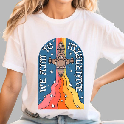 Psychedelic Aim to Misbehave Geek T-Shirt