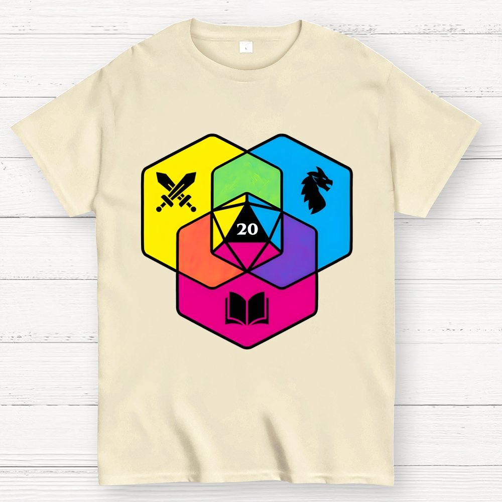RPG CMYK Dice Venn Diagram Geek T-Shirt