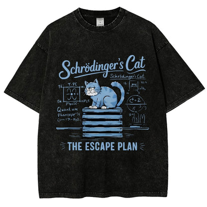 Schrödinger's Cat Of The Escape Plan Science Vintage Distressed T-shirt