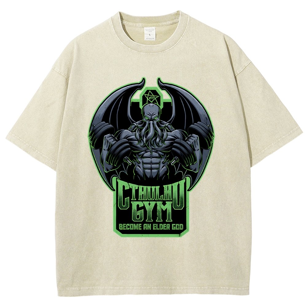 Cthulhu Gym Vintage Distressed T-shirt