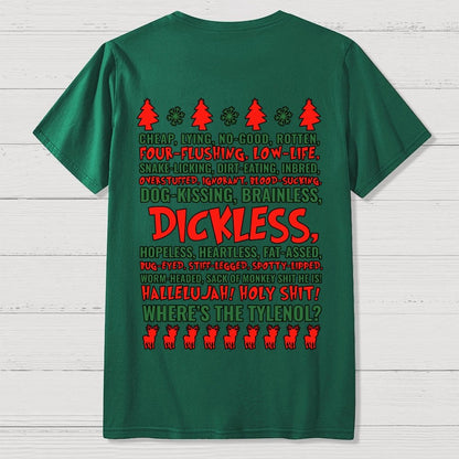 Holiday Family Christmas Front And Back Printing Geek T-Shirt