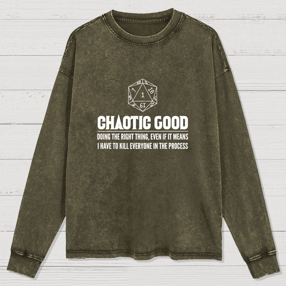 Adventure RPG Dice Fantasy Geschenk Washed Long Sleeve Tee