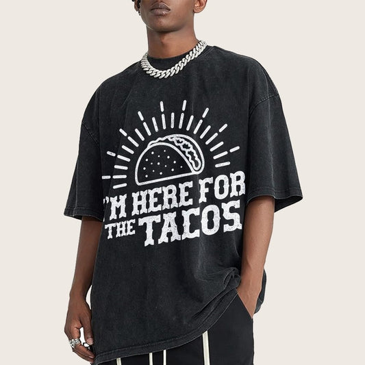I'm Here For The Tacos Vintage Distressed T-shirt
